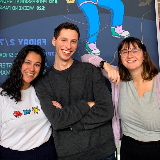 Three student producers of the 2020 National College Comedy Festival